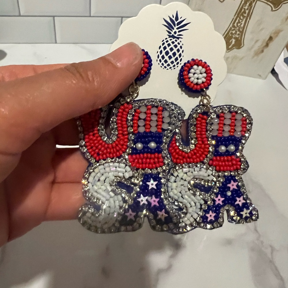 Brand new patriotic earrings